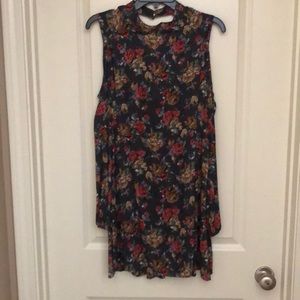 Angie floral open shoulder and back dress